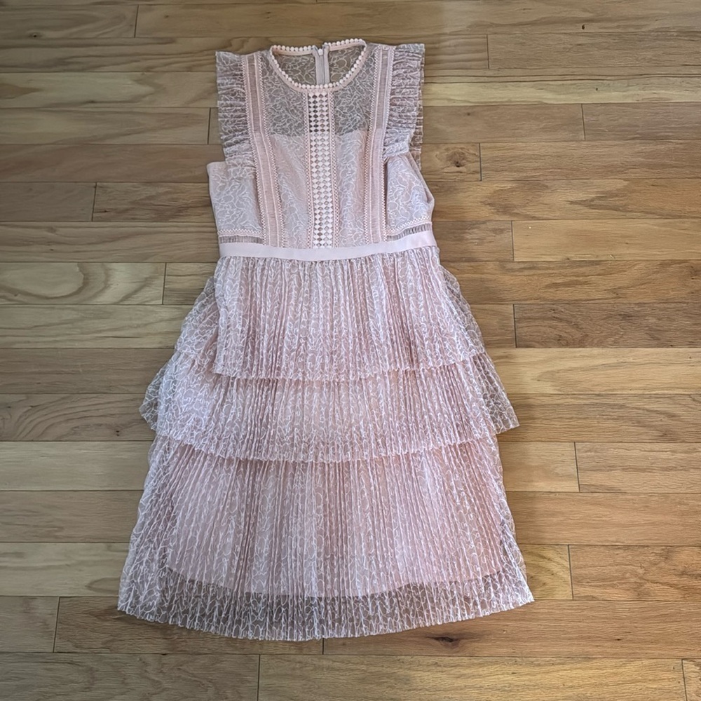 Heartloom | Soft Pink | Lace Tiered Dress | size M